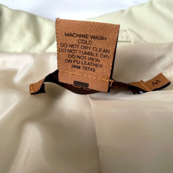 Arden B. Women Beige Belted Buttoned Trench Coat Jacket, Size Medium (Flaw) - Picture 4 of 15